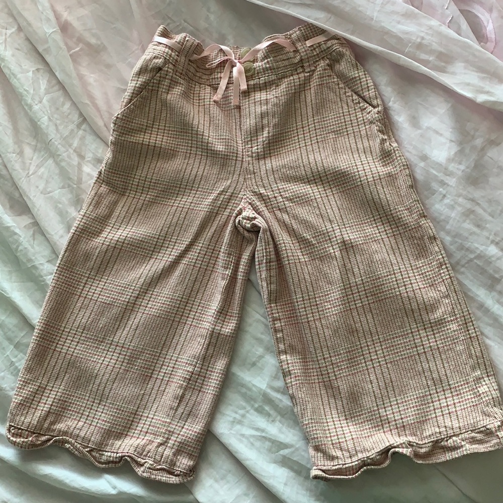 Girls Pink Plaid Pants